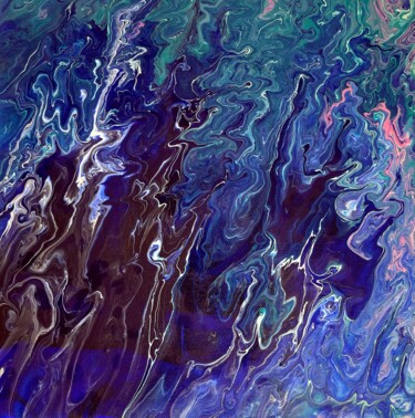 Peinture intitulée "Dark blue" par Xar, Œuvre d'art originale, Acrylique