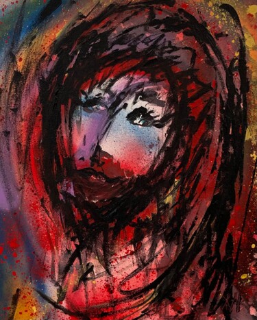 Painting titled "Christ" by Xar, Original Artwork, Acrylic