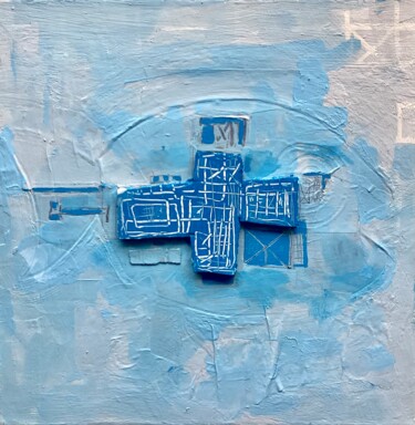 Peinture intitulée "Bleu 6 ." par Xaví, Œuvre d'art originale, Acrylique Monté sur Châssis en bois