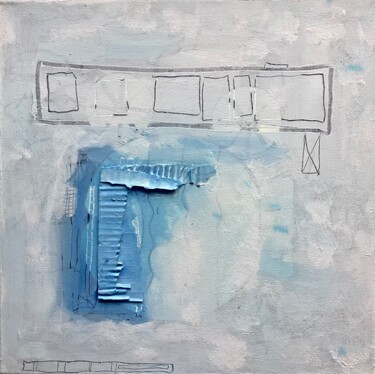 Картина под названием "Bleu 7" - Xaví, Подлинное произведение искусства, Акрил Установлен на Деревянная рама для носилок