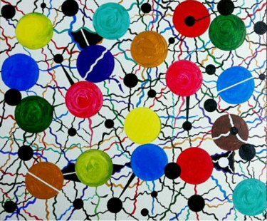 Ζωγραφική με τίτλο "Neuronas" από Xavier Palacin, Αυθεντικά έργα τέχνης, Ακρυλικό