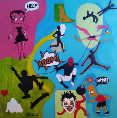 Peinture intitulée "Help" par Xavier Palacin, Œuvre d'art originale, Acrylique