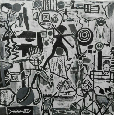 Картина под названием "The battle" - Xavier Palacin, Подлинное произведение искусства, Акрил