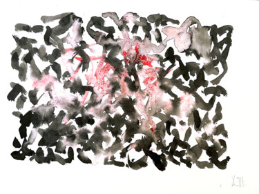 Peinture intitulée "CURSIVE IV" par Xavier Auffret, Œuvre d'art originale, Encre