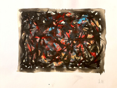 Painting titled "CURSIVES VI" by Xavier Auffret, Original Artwork, Ink