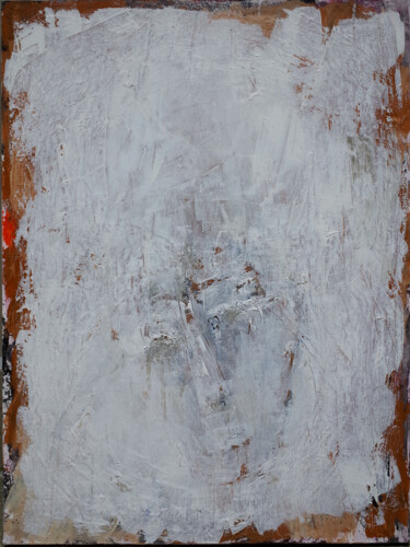 Painting titled "PORTRAIT BLANC" by Xavier Auffret, Original Artwork, Acrylic Mounted on Wood Stretcher frame