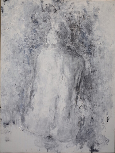 Ζωγραφική με τίτλο "Dos, enceinte" από Xavier Auffret, Αυθεντικά έργα τέχνης, Ακρυλικό Τοποθετήθηκε στο Ξύλινο φορείο σκελετό