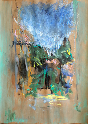 Pittura intitolato "RUE DE VILLAGE" da Xavier Auffret, Opera d'arte originale, Acrilico