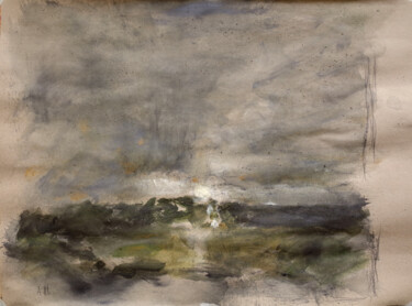 Pittura intitolato "LANDE" da Xavier Auffret, Opera d'arte originale, Acrilico