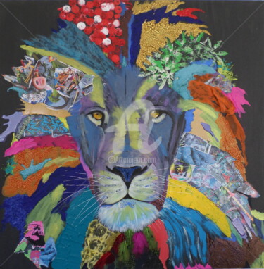 Pittura intitolato "Lion" da Xc, Opera d'arte originale, Acrilico