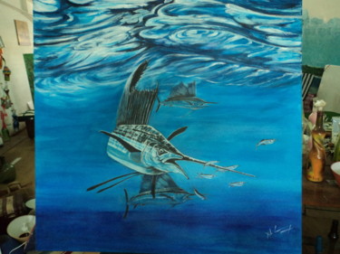 Peinture intitulée "Photo sous-marine d…" par Xavier De Lacaze, Œuvre d'art originale