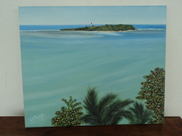 Peinture intitulée "L'îlet du Gosier" par Xavier De Lacaze, Œuvre d'art originale