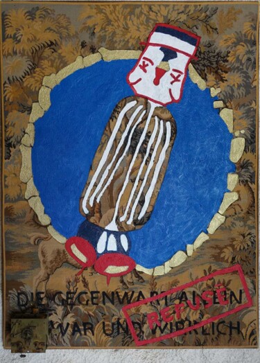 Pintura titulada "Cosmographie" por Xavier Debeerst, Obra de arte original, Oleo Montado en Bastidor de camilla de madera