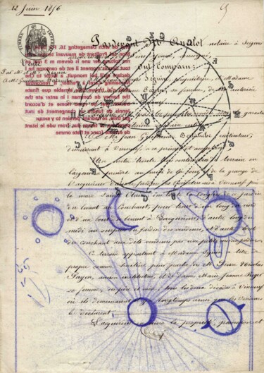 Druckgrafik mit dem Titel "Cosmographie #06" von Xavier Debeerst, Original-Kunstwerk, Monotypie