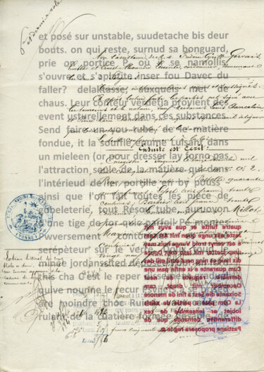 Estampas & grabados titulada "Ensuite est écrit" por Xavier Debeerst, Obra de arte original, Monotipia