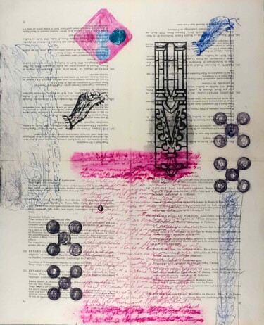 Printmaking titled "Bibliothèque d'un a…" by Xavier Debeerst, Original Artwork, Monotype