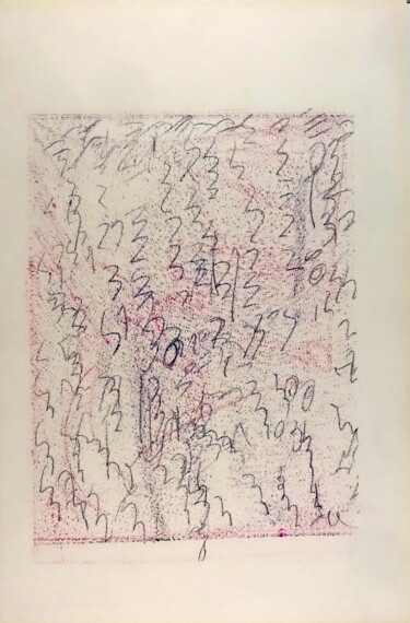 Incisioni, stampe intitolato "Untitled asemic wri…" da Xavier Debeerst, Opera d'arte originale, Monotipo