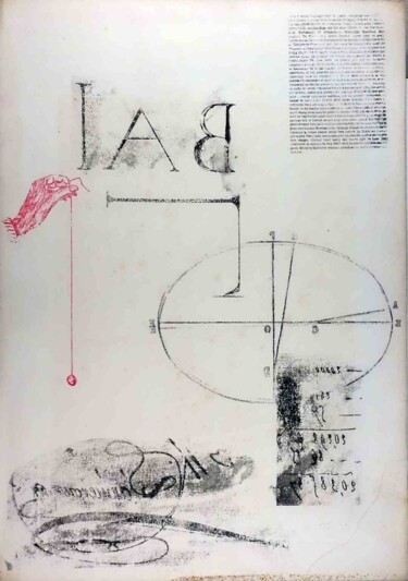 Gravures & estampes intitulée "Cosmographie, Bail" par Xavier Debeerst, Œuvre d'art originale, Monotype
