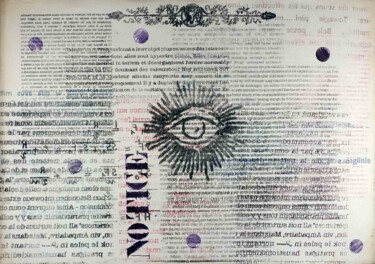 Incisioni, stampe intitolato "Notice" da Xavier Debeerst, Opera d'arte originale, Monotipo