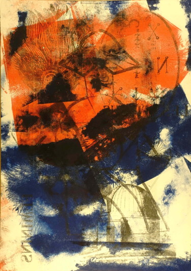 Printmaking titled "Cosmographie #24" by Xavier Debeerst, Original Artwork, Monotype