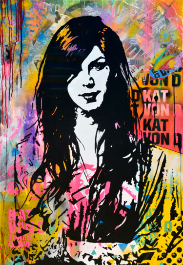 Painting titled "Kat Von D" by Loa Kapoaii, Original Artwork, Acrylic