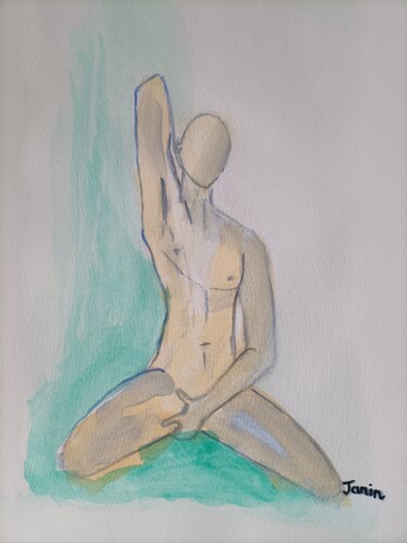 Painting titled "Envie" by Xavier Laurent Janin, Original Artwork, Watercolor