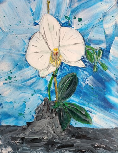 Pintura intitulada "L'orchidée sauvage" por Xavier Laurent Janin, Obras de arte originais, Acrílico Montado em Armação em ma…