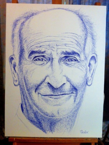 Drawing titled "Louis" by Xavier Morel, Original Artwork, Ballpoint pen