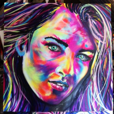 Painting titled "Delphine" by Xavier Morel, Original Artwork, Spray paint