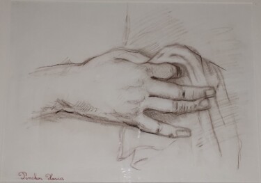 Drawing titled "Le serviteur" by Xavier Pinchon, Original Artwork, Charcoal Mounted on Aluminium