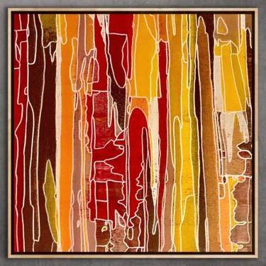 Painting titled "Fractal Ochres" by Xaro, Original Artwork, Acrylic Mounted on Wood Stretcher frame