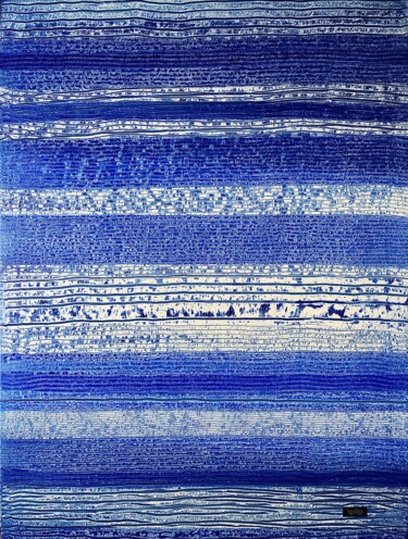 Malerei mit dem Titel "CHINA BLUE 01" von Xaro, Original-Kunstwerk, Acryl Auf Holzplatte montiert