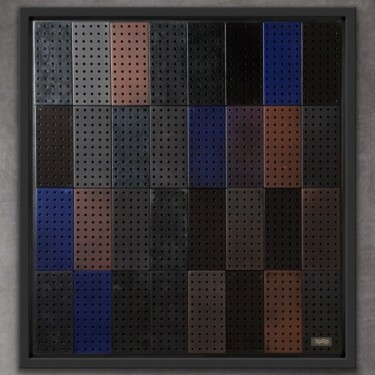 Blacks,Blues n’ Rusty Скульптура под названием "Blacks,Blues n’ Rus…" - Xaro, Подлинное произведение искусства, Металлы Установлен на Деревянная п…