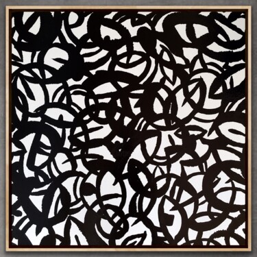 Malerei mit dem Titel "BLACK N’ WHITE 02" von Xaro, Original-Kunstwerk, Acryl Auf Holzplatte montiert