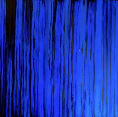 Painting titled "EXPERIMENTAL BLUE" by Xaro, Original Artwork, Acrylic Mounted on Wood Panel