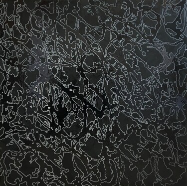 Ζωγραφική με τίτλο "Dark Dripping Zone…" από Xaro, Αυθεντικά έργα τέχνης, Ακρυλικό Τοποθετήθηκε στο Ξύλινο πάνελ