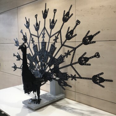 Rzeźba zatytułowany „Wheely le Paon” autorstwa Xaro, Oryginalna praca, Metale