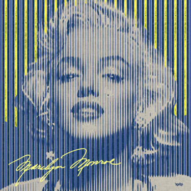 Painting titled "Marylin Monroe Beve…" by Xaro, Original Artwork, 2D Digital Work Mounted on Wood Stretcher frame