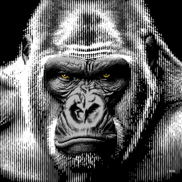 Painting titled "Silver Kong By XaRo…" by Xaro, Original Artwork, 2D Digital Work Mounted on Aluminium