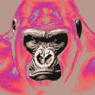 Pintura intitulada "Silver Kong by XaRo…" por Xaro, Obras de arte originais, Pintura digital Montado em Plexiglass