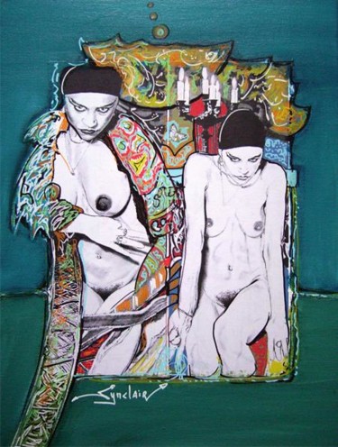 Peinture intitulée "twins" par Xavier Synclair, Œuvre d'art originale