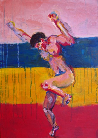 Peinture intitulée "chute-de-lhomme.jpg" par Xavier Trobel, Œuvre d'art originale, Acrylique