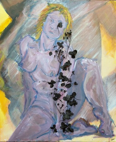 Pintura intitulada "Ombre fleurie" por Xavier Trobel, Obras de arte originais, Acrílico Montado em Armação em madeira