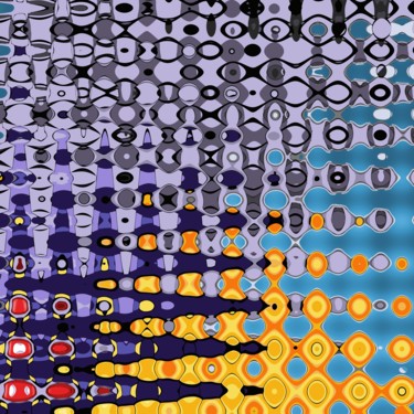 Arte digitale intitolato "Color square 002" da Xavier Wttrwulghe, Opera d'arte originale, Altro Montato su Alluminio