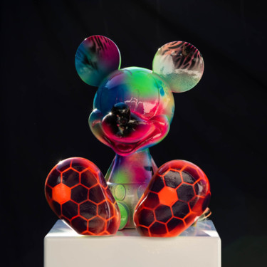 Scultura intitolato "Mickey street Art A…" da Xavier Wttrwulghe, Opera d'arte originale, Resina