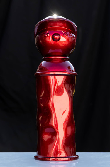 Skulptur mit dem Titel "Billy Boy Red Old s…" von Xavier Wttrwulghe, Original-Kunstwerk, Harz