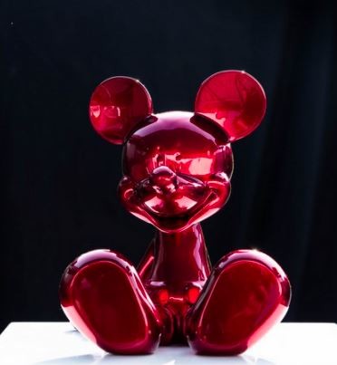 Sculpture titled "Mickey Assis Red Gl…" by Xavier Wttrwulghe, Original Artwork, Resin