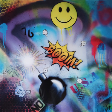 Γλυπτική με τίτλο "BooM!!!" από Xavier Wttrwulghe, Αυθεντικά έργα τέχνης, Ψηφιακή ζωγραφική Τοποθετήθηκε στο Αλουμίνιο