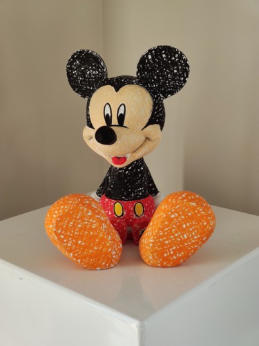 Sculpture intitulée "Mickey magic assis." par Xavier Wttrwulghe, Œuvre d'art originale, Résine