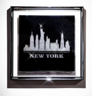 Sculpture intitulée "New York" par Xavier Wttrwulghe, Œuvre d'art originale, Pierre Monté sur Châssis en bois